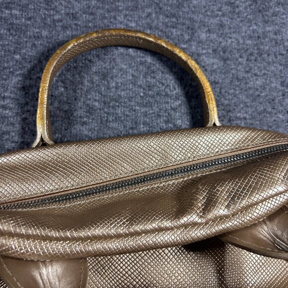 Longchamp Quadri Handbag Purse Leather Metallic Gold Charms Keychains - Picture 16 of 16